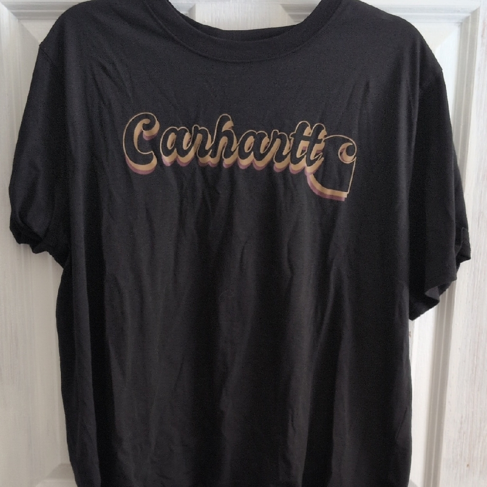 Carhartt Black Tee with Multicolor Logo